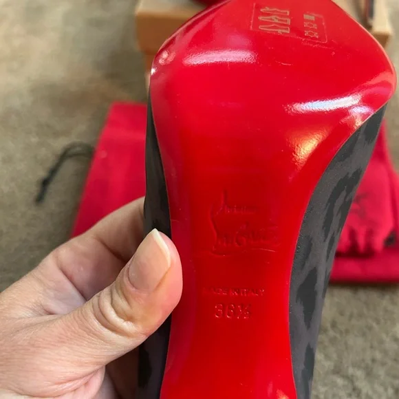 NIB Christian Louboutin Pigalle Follies 100 Nylon Reflex Leo, size 36.5 - Picture 5 of 7